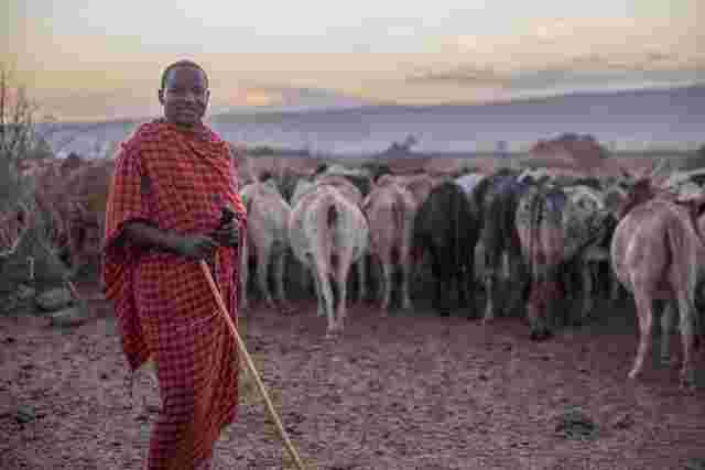 A local shepherd from the Masai community in Tanzania