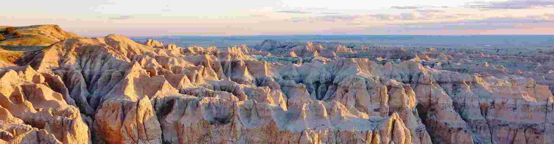 Rugged peaks in Badlands National Park, South Dakota