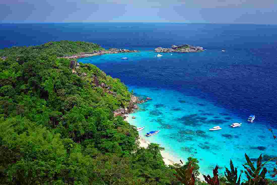 The beach and the sea side of Similan island of Thailand