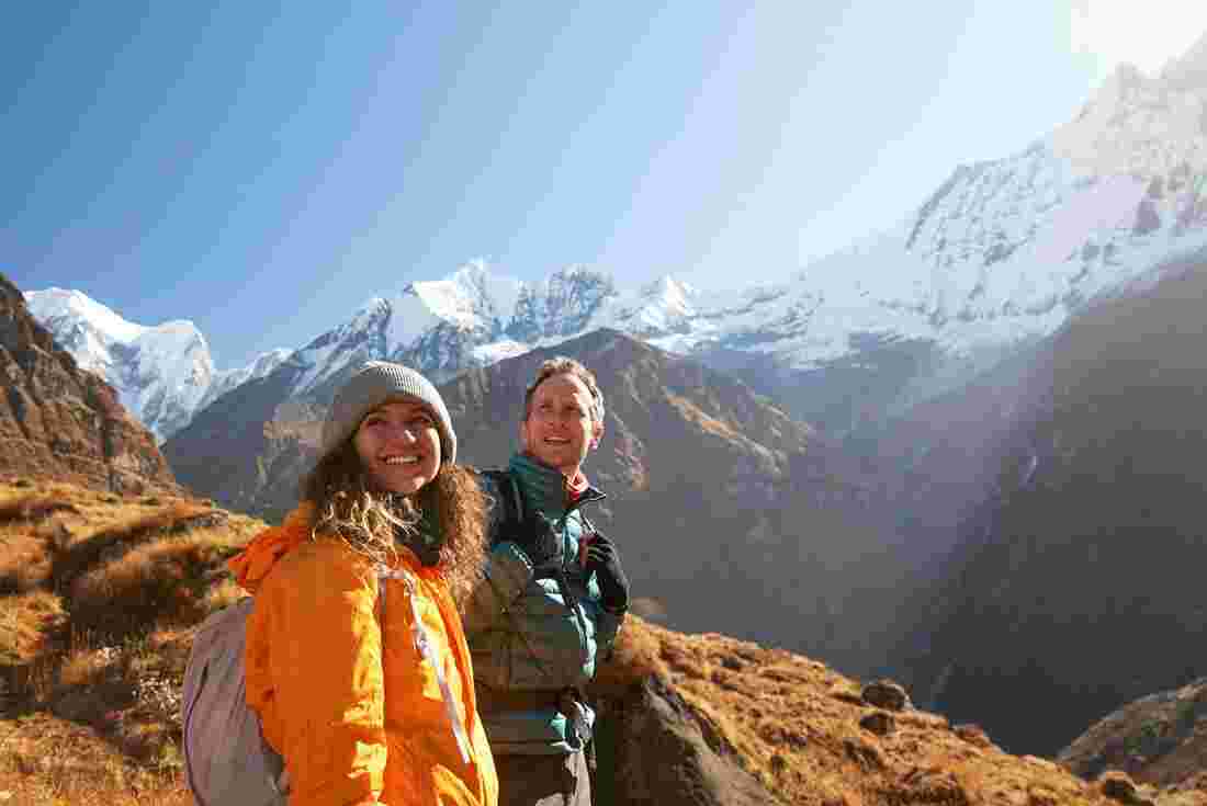 Travellers at Annapurna, Nepal