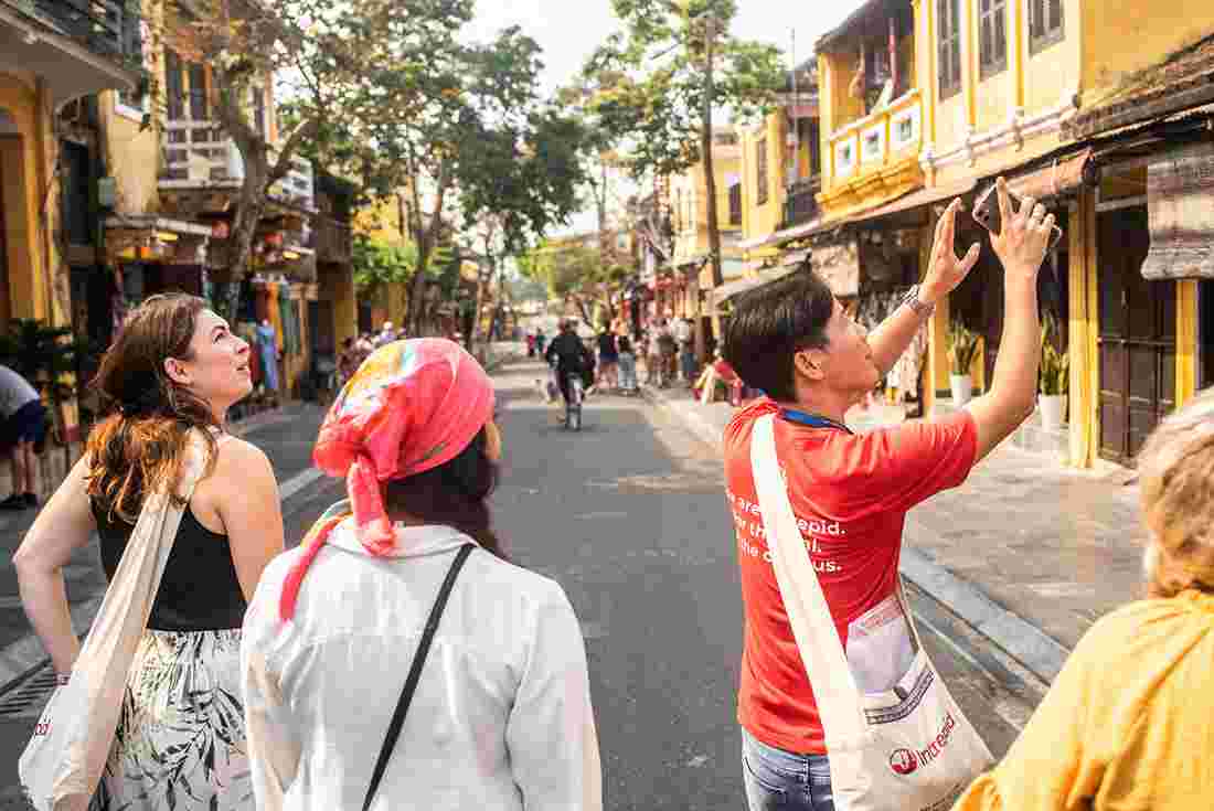 Intrepid Travel Vietnam Hoi-An group street