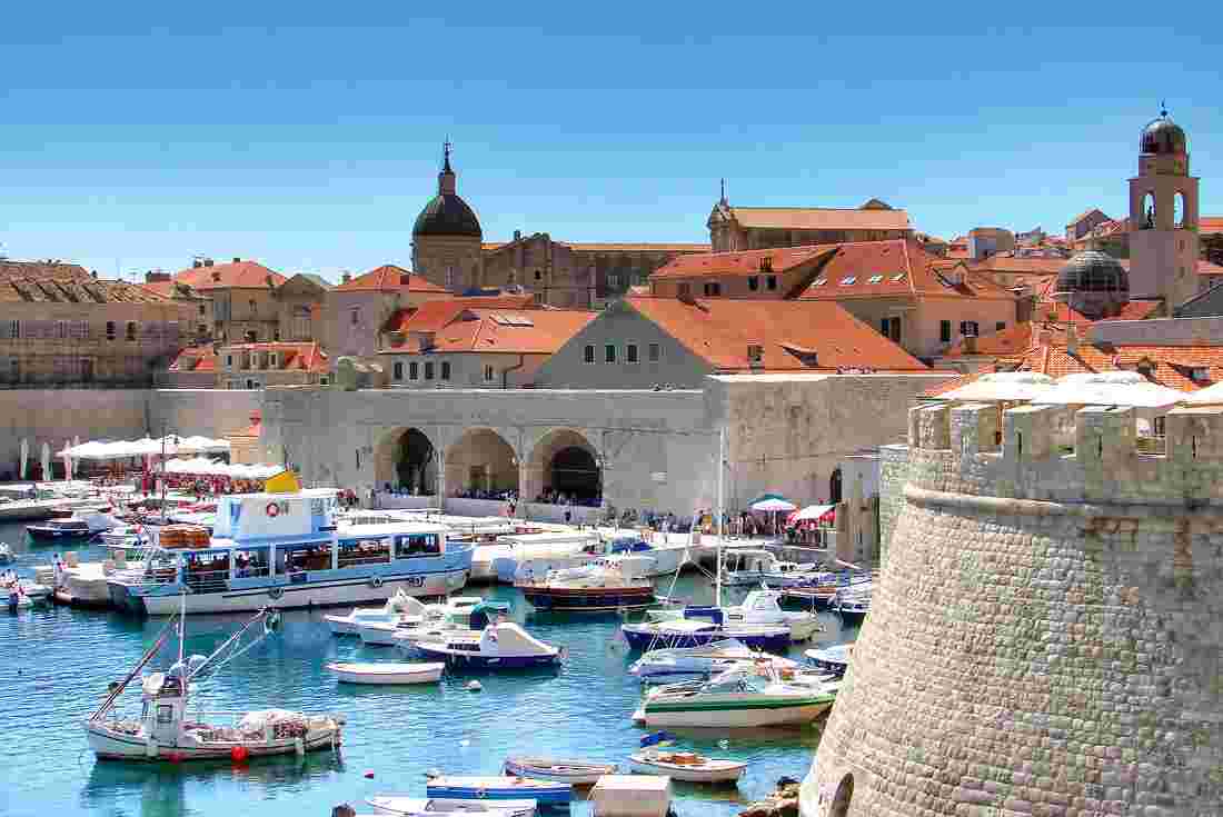 Sailing boats in Dubrovnik harbour, Croatia