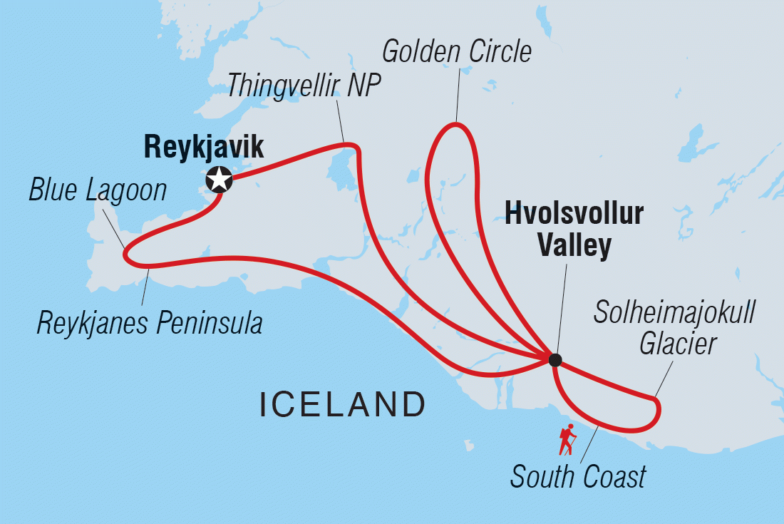 Map of Iceland's Golden Circle in Depth including Iceland