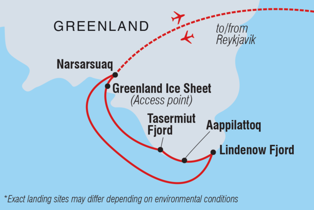 Map of Greenland Explorer: Sail and Soar the Alpine Arctic (Ultramarine) including Greenland and Iceland