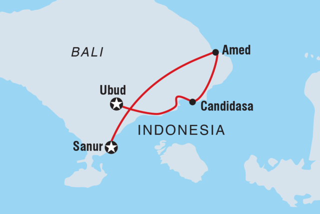 Map of Bali Family Holiday with Teenagers including Indonesia