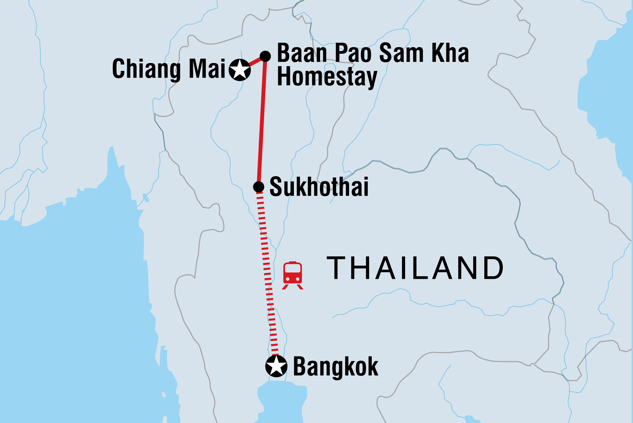 Map of Explore Northern Thailand including Thailand