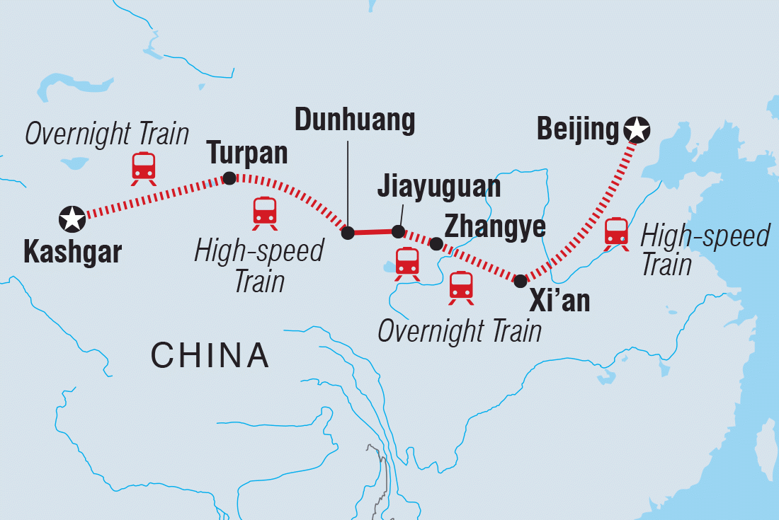 Ancient China Map Silk Road