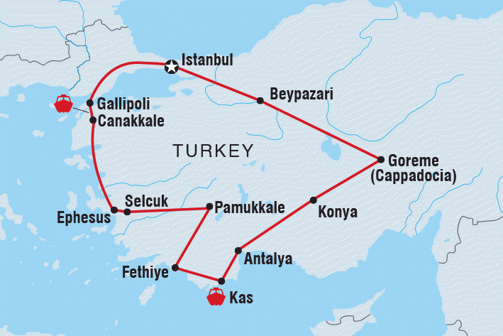 Tourist Turkey Map Cities