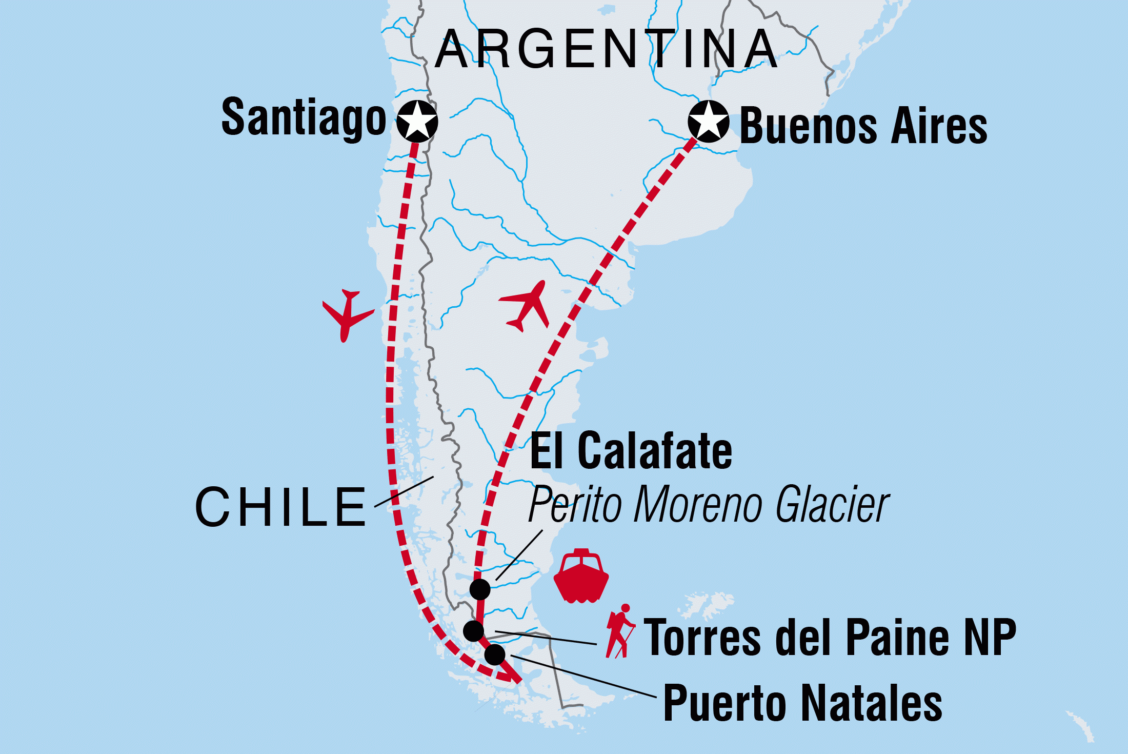 chile argentina travel itinerary