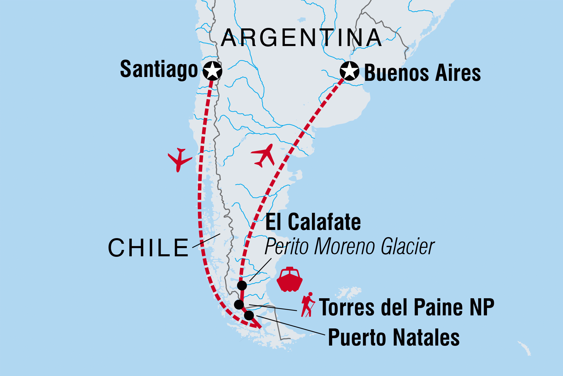 mapa de chile tours