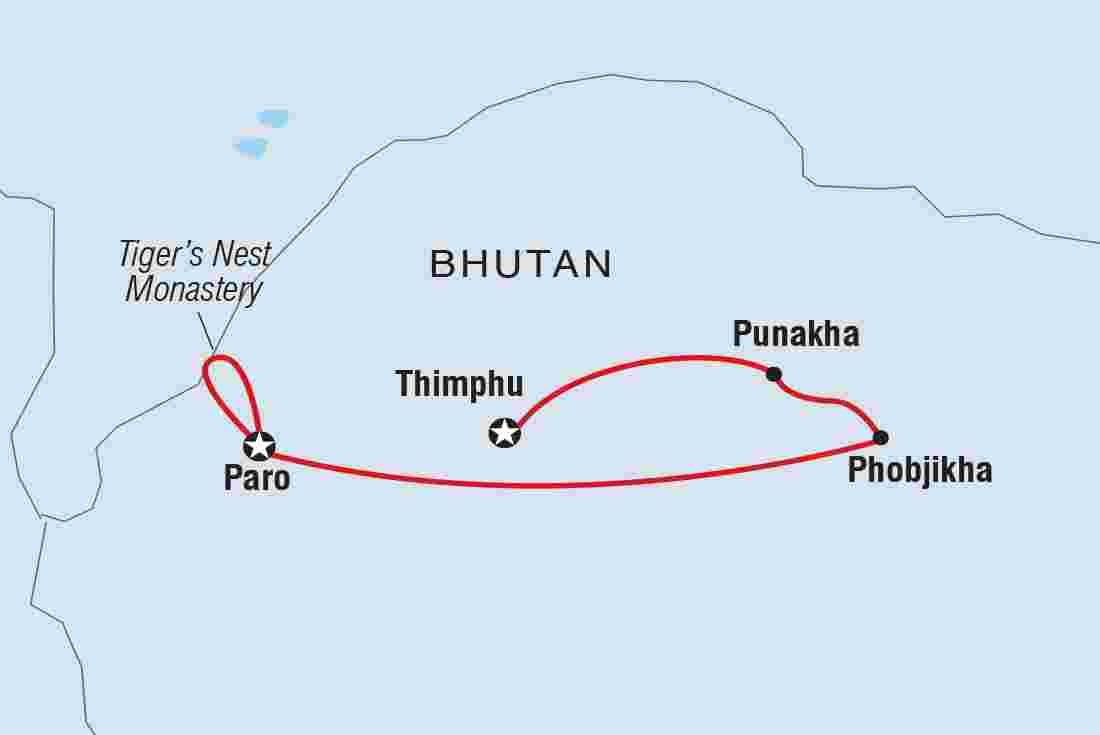 Map of Premium Bhutan including Bhutan