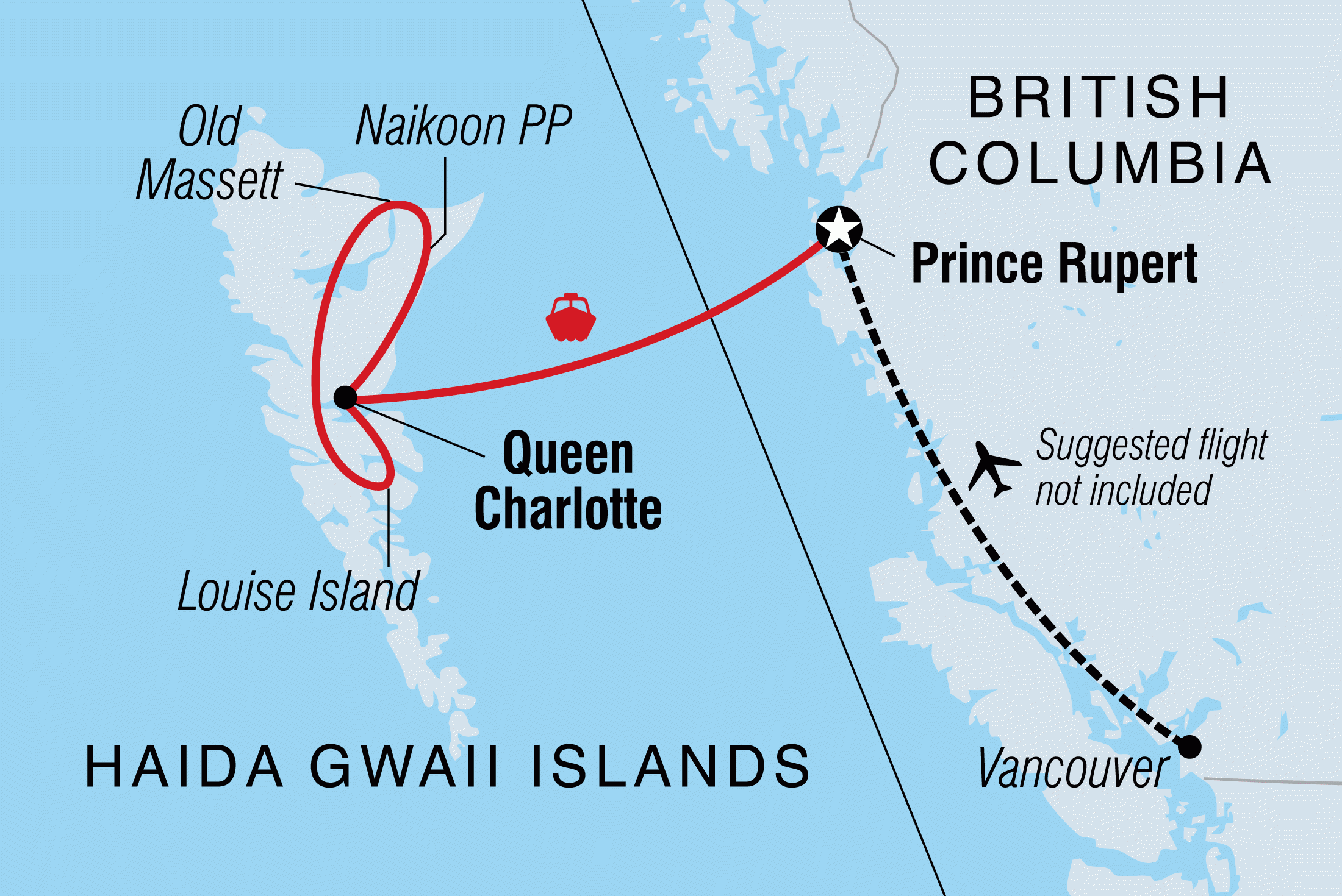 Map of Haida Gwaii Islands Expedition including Canada