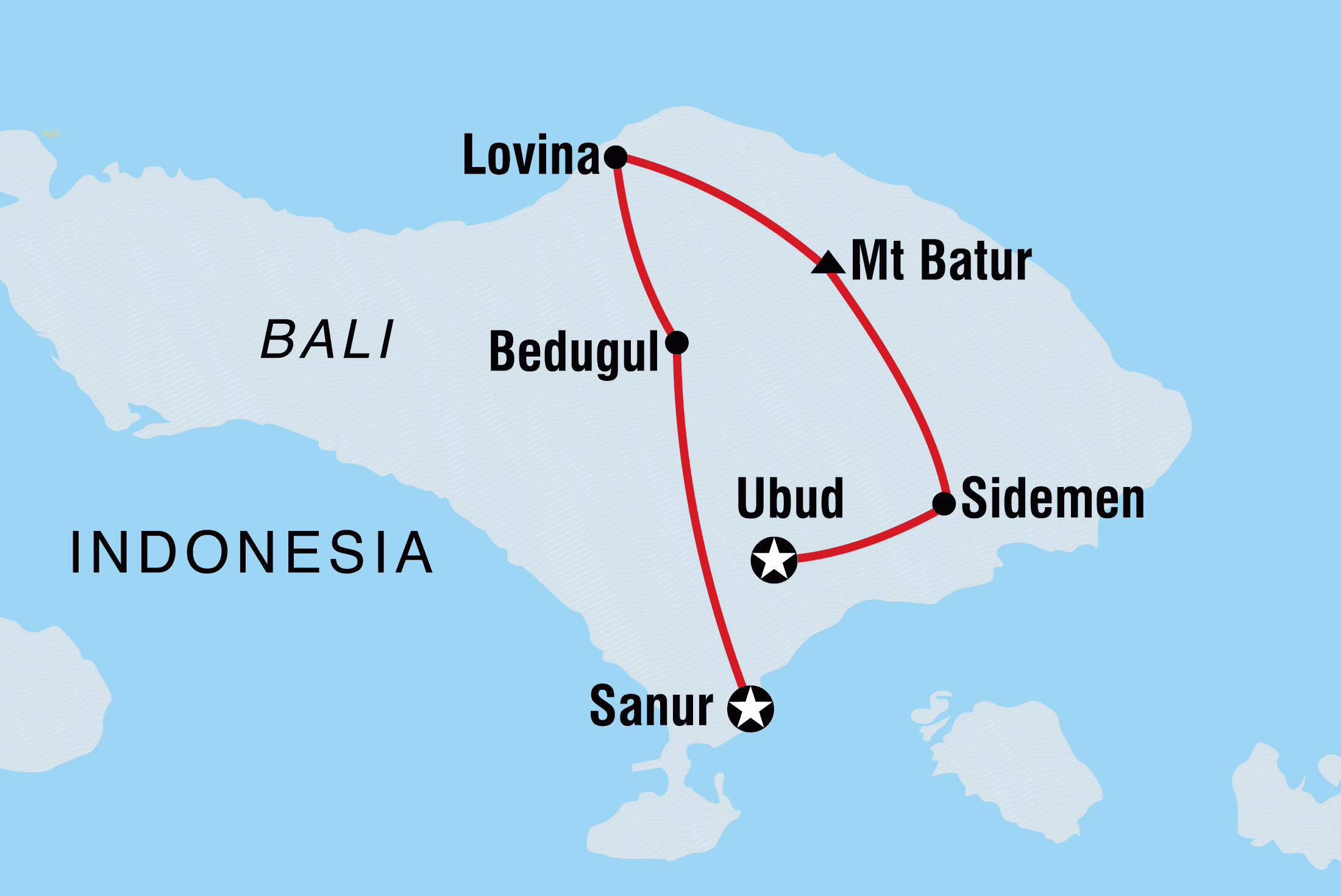 Map Of Bali And Surrounding Area