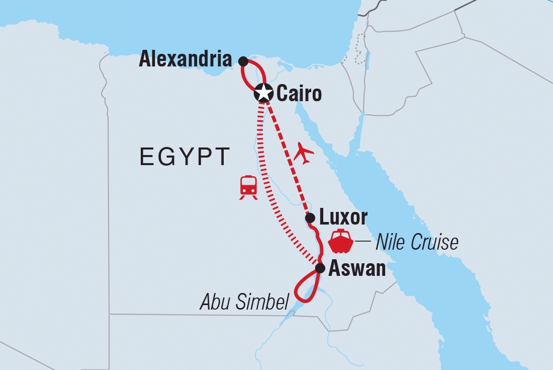 Map of Egypt Experience including Egypt