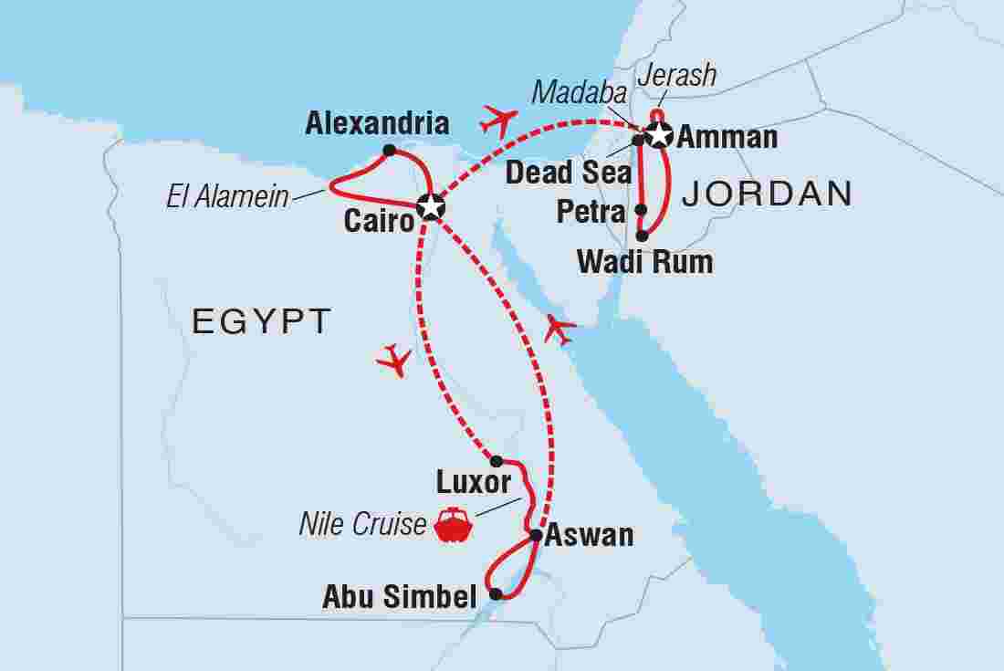 Map of Premium Egypt & Jordan in Depth including Egypt and Jordan