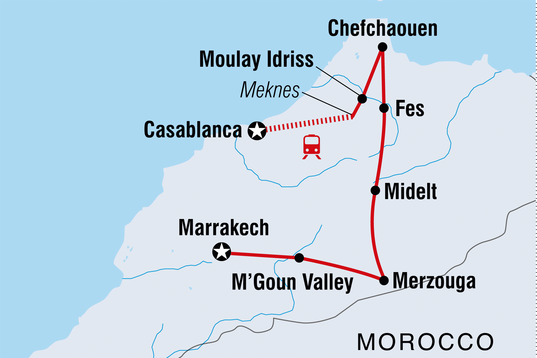 Map of Morocco Real Food Adventure including Morocco