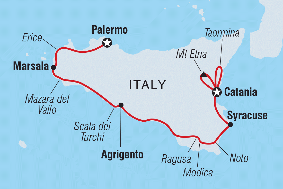 Map of Premium Sicily  including Italy