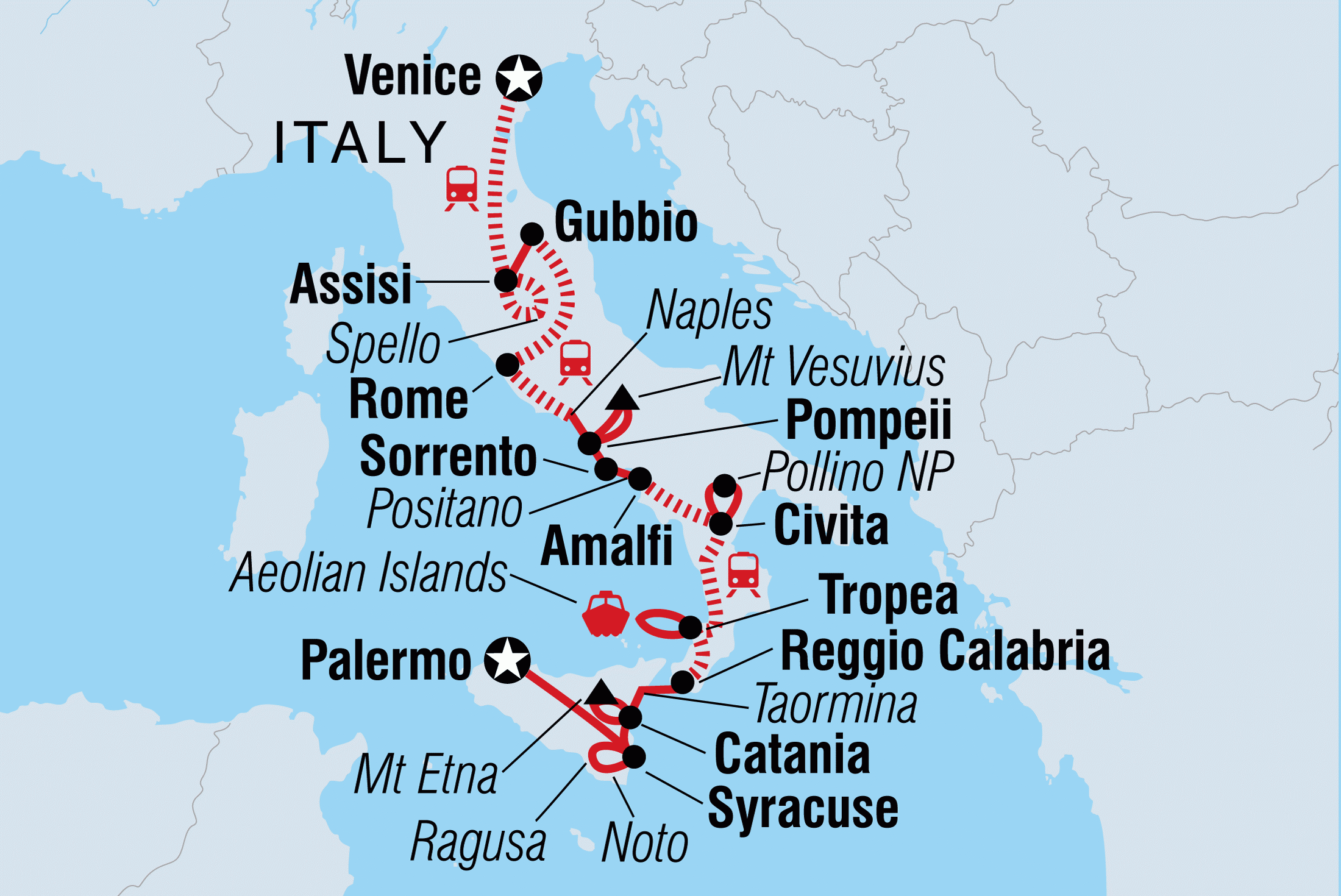 travel from venice to sicily