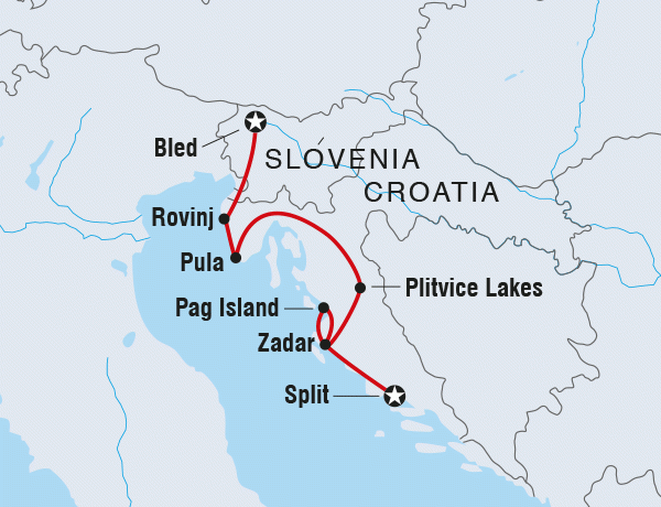 Croatia and Slovenia Map