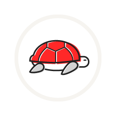 Turtle with a red shell 