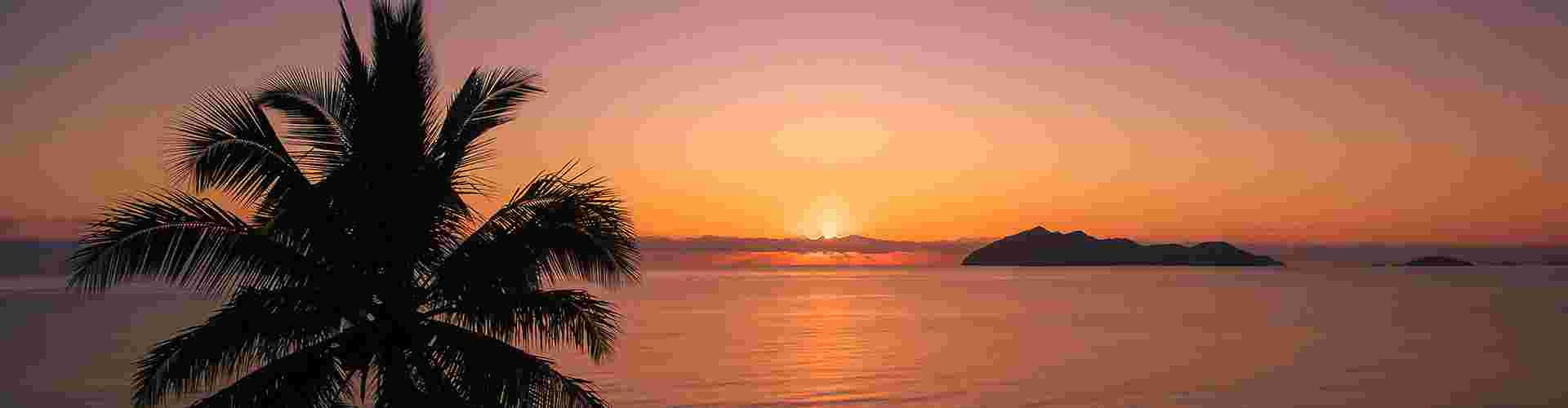 Sunset behind Dunk Island, Mission Beach