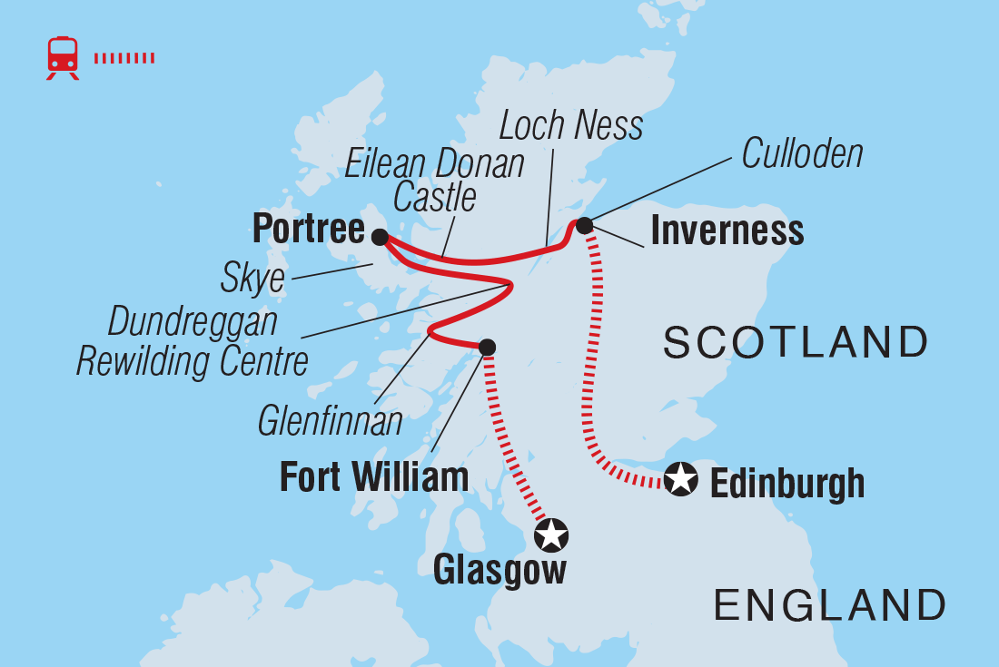 Map of Highlights Of Scotland including United Kingdom