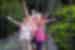 Travellers having a fun time on hanging bridge at La Fortuna, Costa Rica