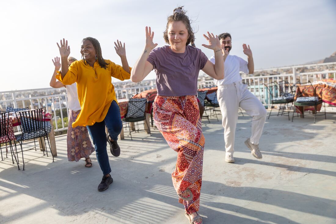 A rooftop dance in Jaipur