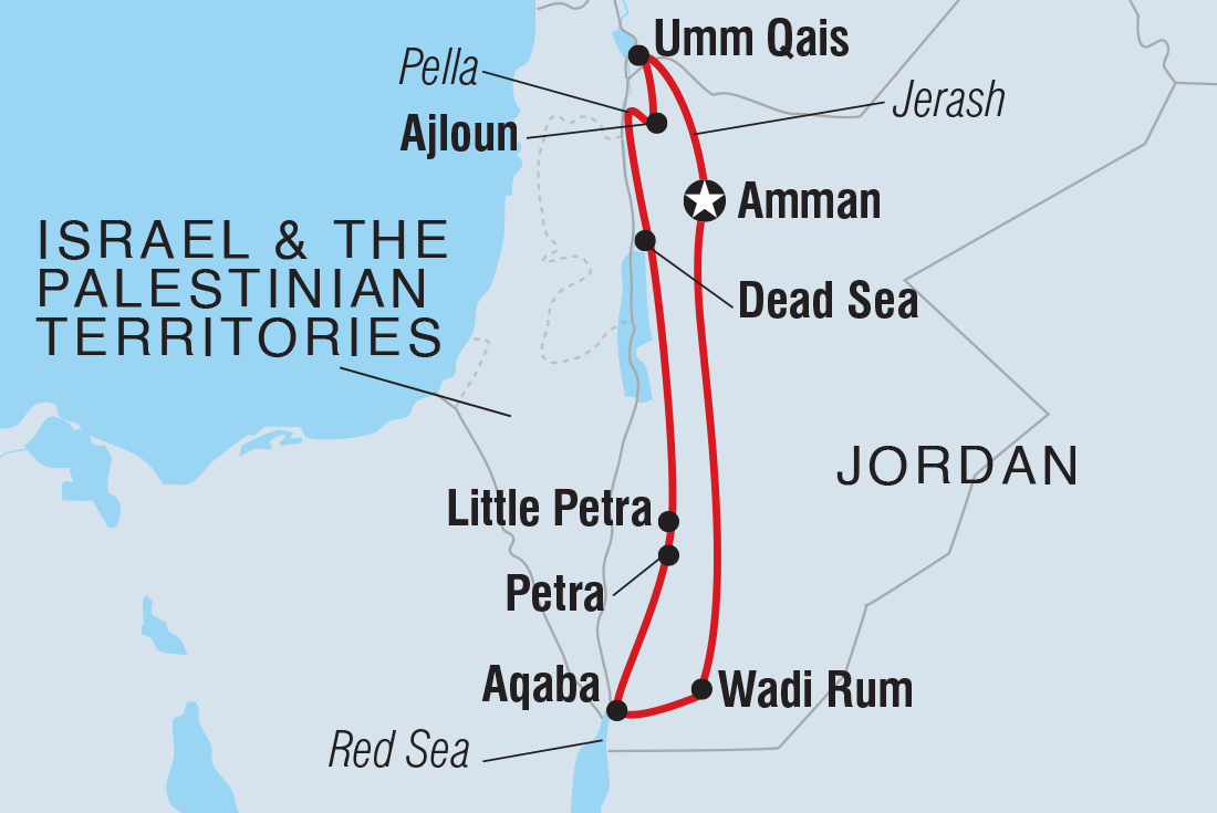 Map of Jordan Uncovered including Jordan