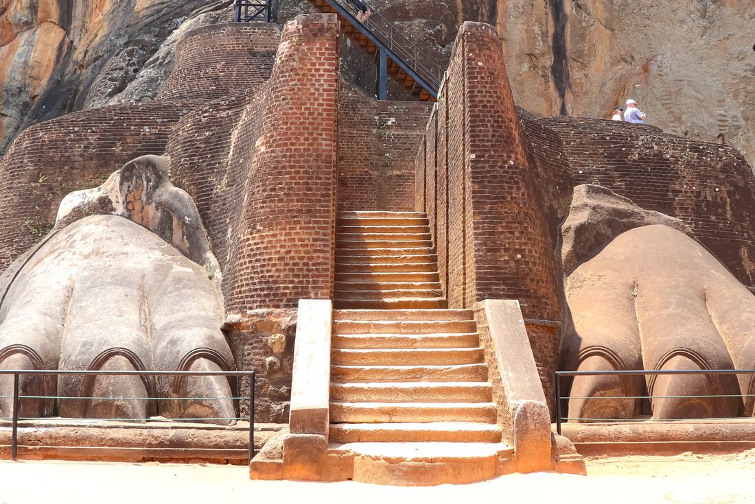 Lion paws and steps at Sigiriya, an ancient rock fortress near Dambulla, Fortress