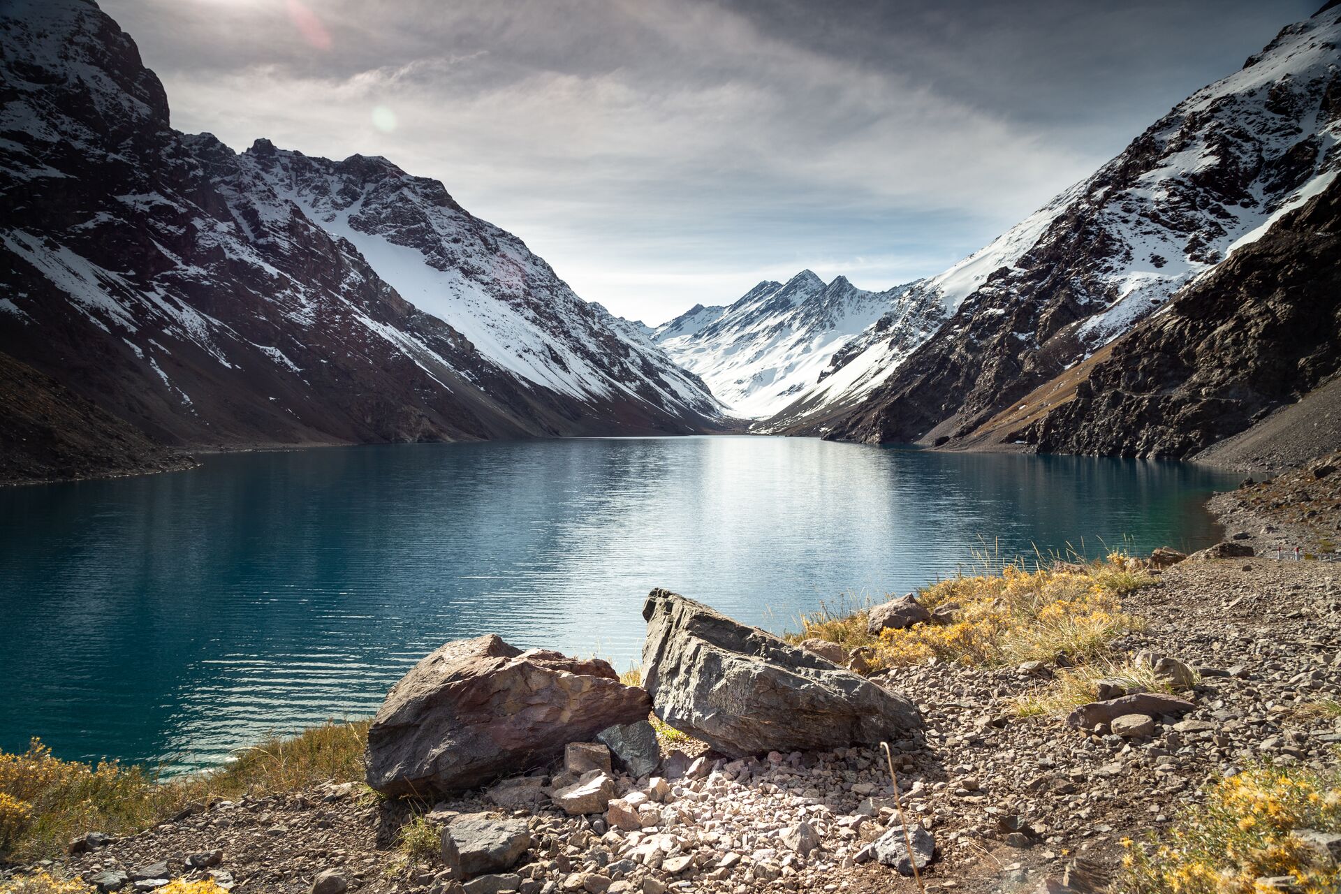 Stop in the Andes at the serene mountain lake of Laguna del Inca