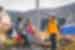 Travellers meeting some locals in Greenland