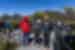 Travellers and leader have a talk in Cradle Mountain National Park in Tasmania