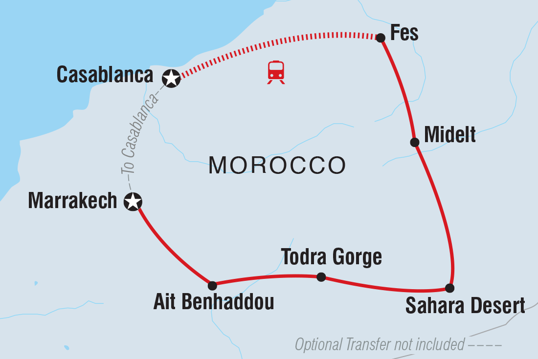 Map of Morocco Family Holiday Comfort including Morocco
