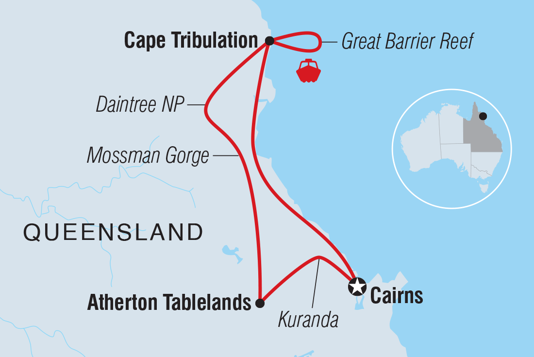 Map of Daintree & Cape Tribulation Adventure including Australia