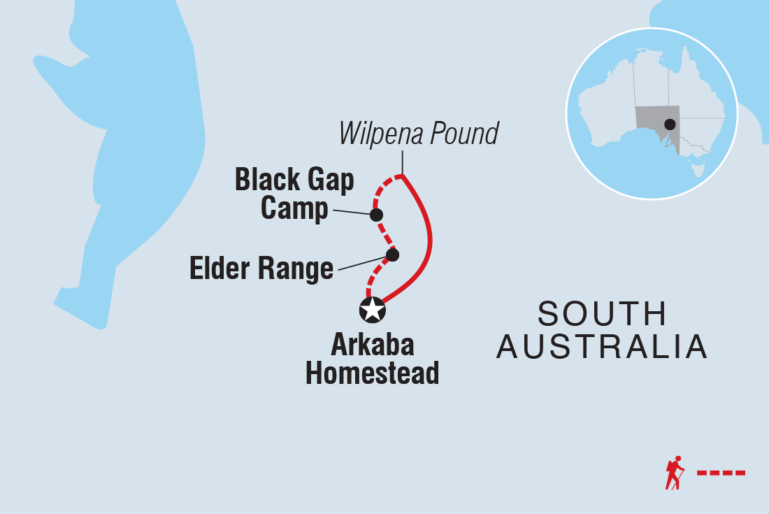 Map of South Australia’S Arkaba Walk (Ex-Flinders Ranges) including Australia