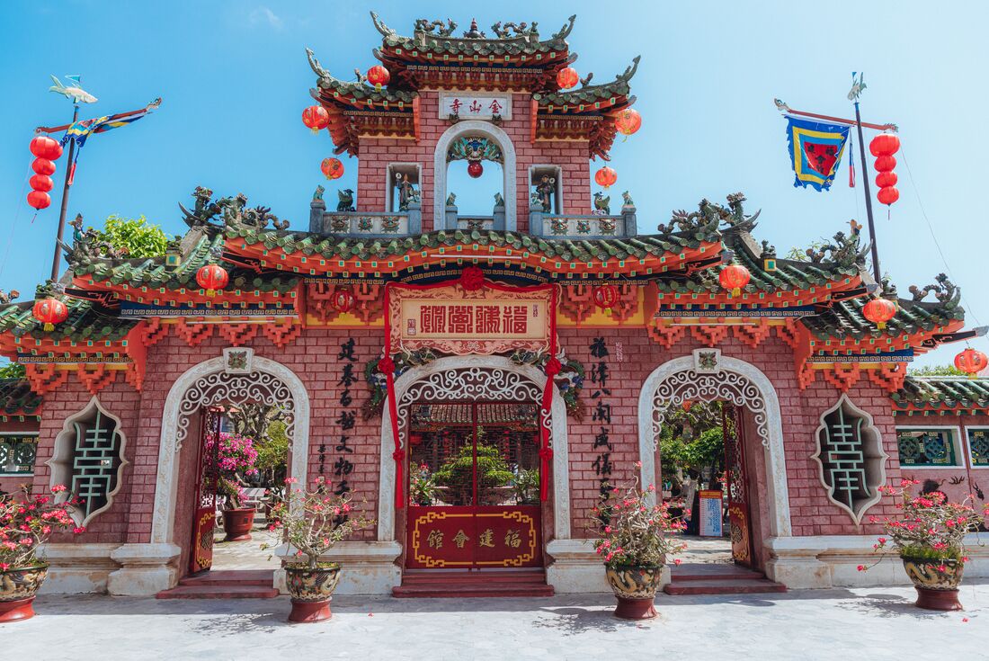 Building facade of Fujian Assembly Hall, Hoi An, Vietnam