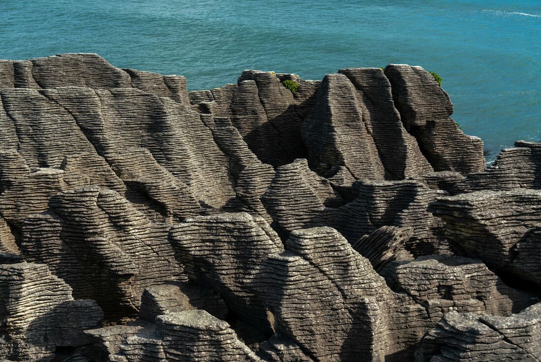 Rock formations at Pancake Rocks in Punakaiki, New Zealand