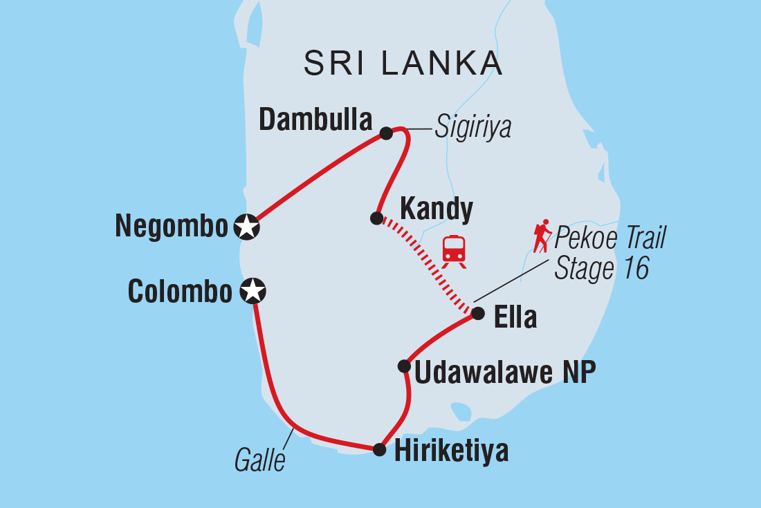 Map of 18 To 35S Essential Sri Lanka including Sri Lanka