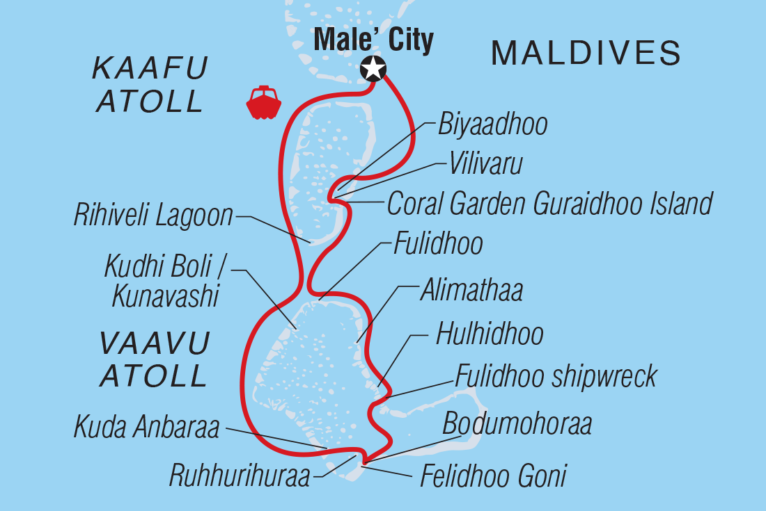Map of Sail Maldives including Maldives