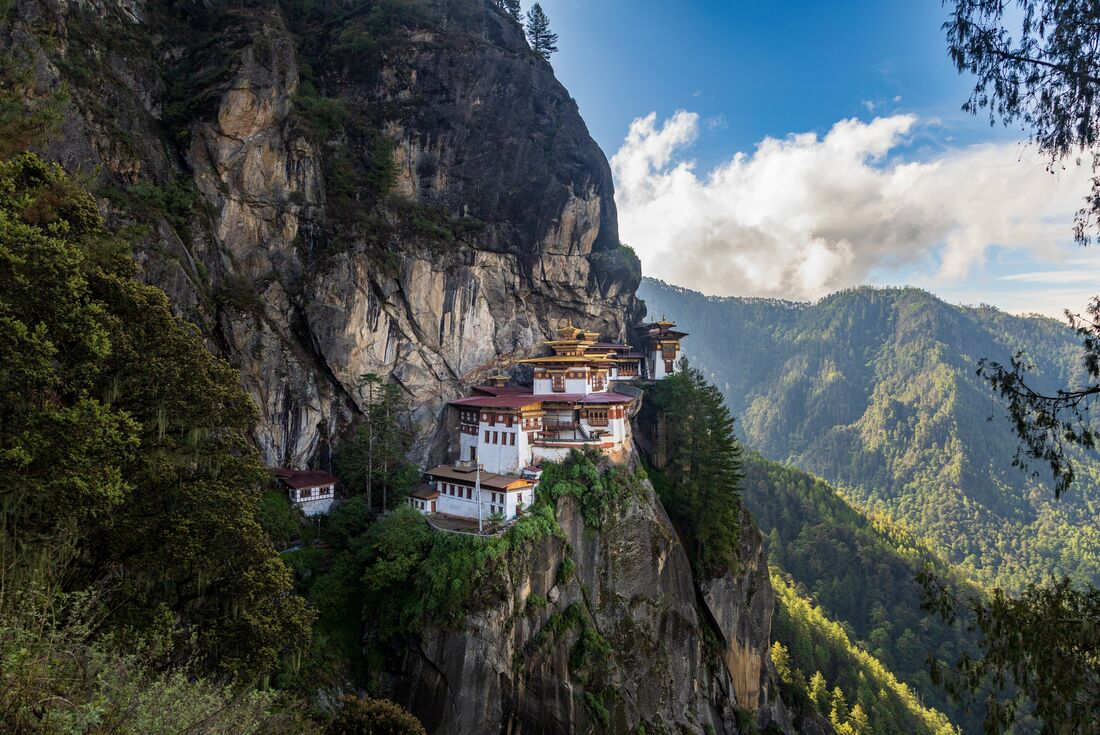Paro Taktsang, Tiger's Nest Monastery nestled high in the Bhutanese mountains