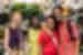 Intrepid leader and travellers of varied age stopping for a photo on the streets of Hanoi