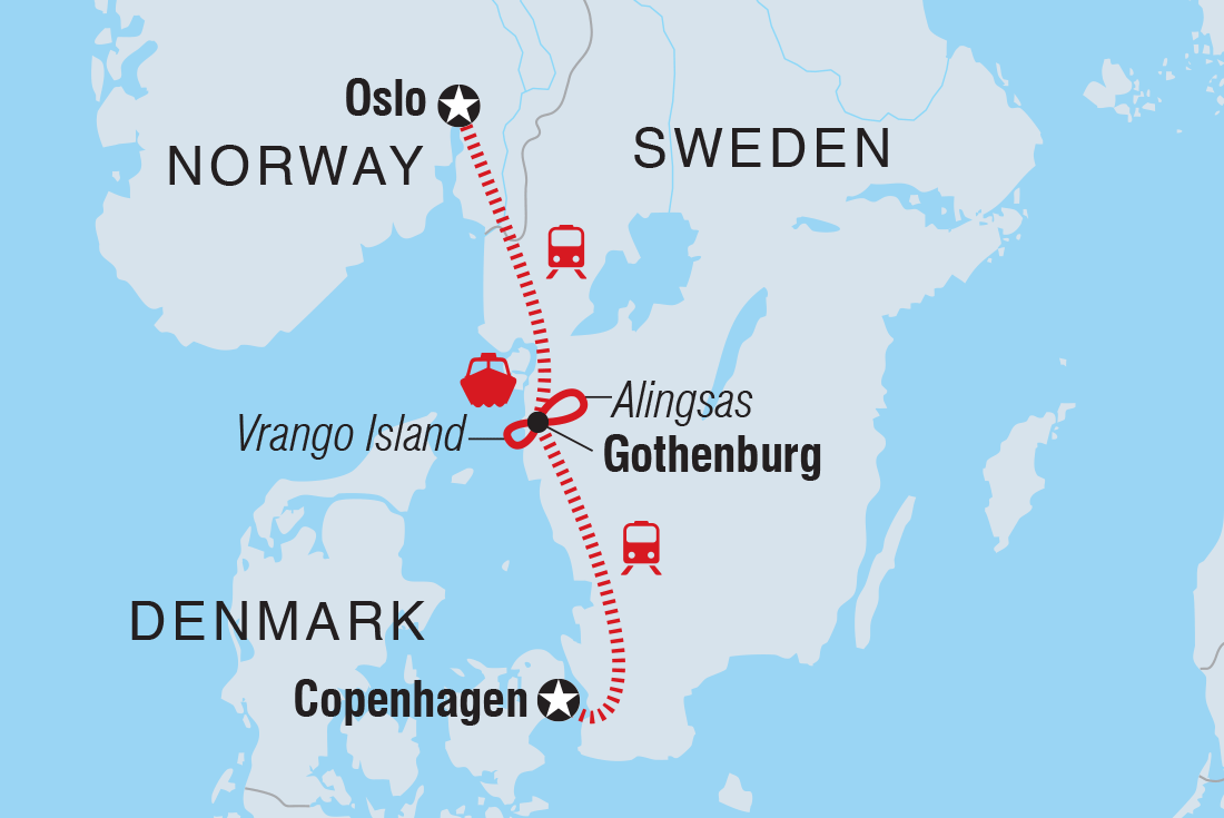 Map of A Taste Of Scandinavia including Denmark, Norway and Sweden