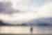 Traveller in front of Lake Wanaka, New Zealand
