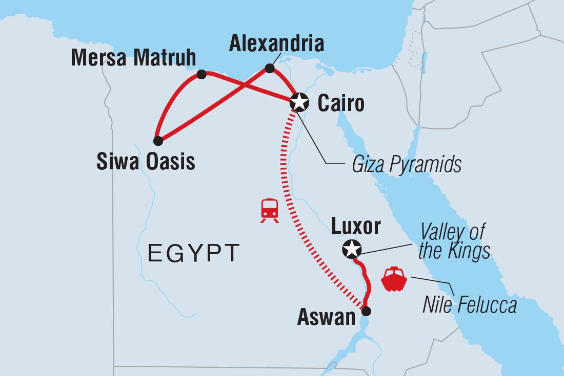 Map of Egypt Encompassed including Egypt