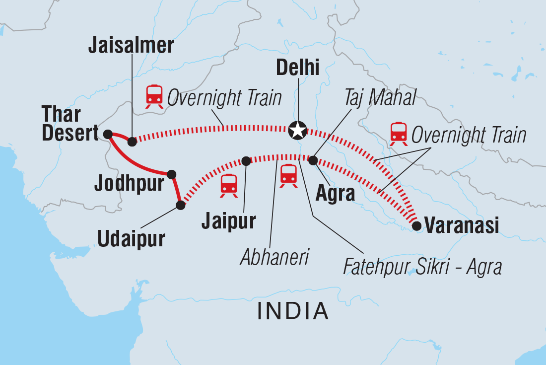 Map of North India Explorer including India