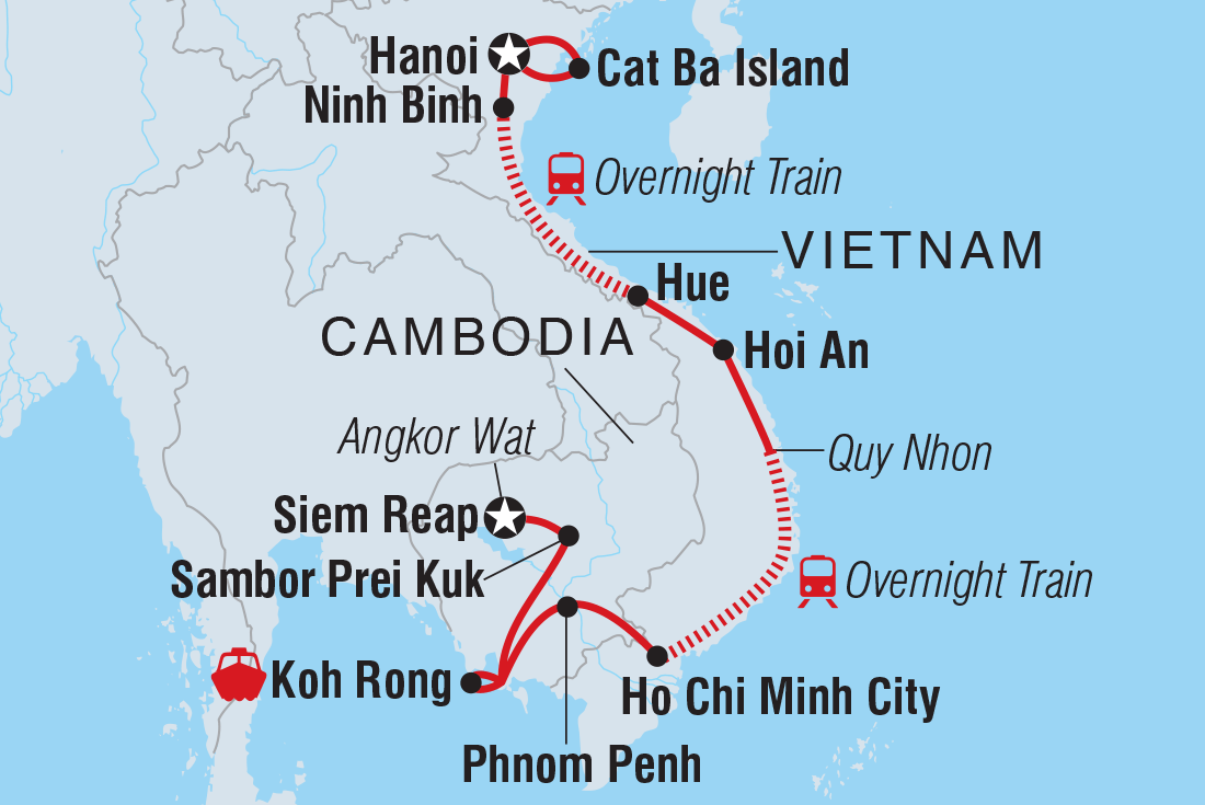 Map of Real Vietnam To Cambodia including Cambodia and Vietnam