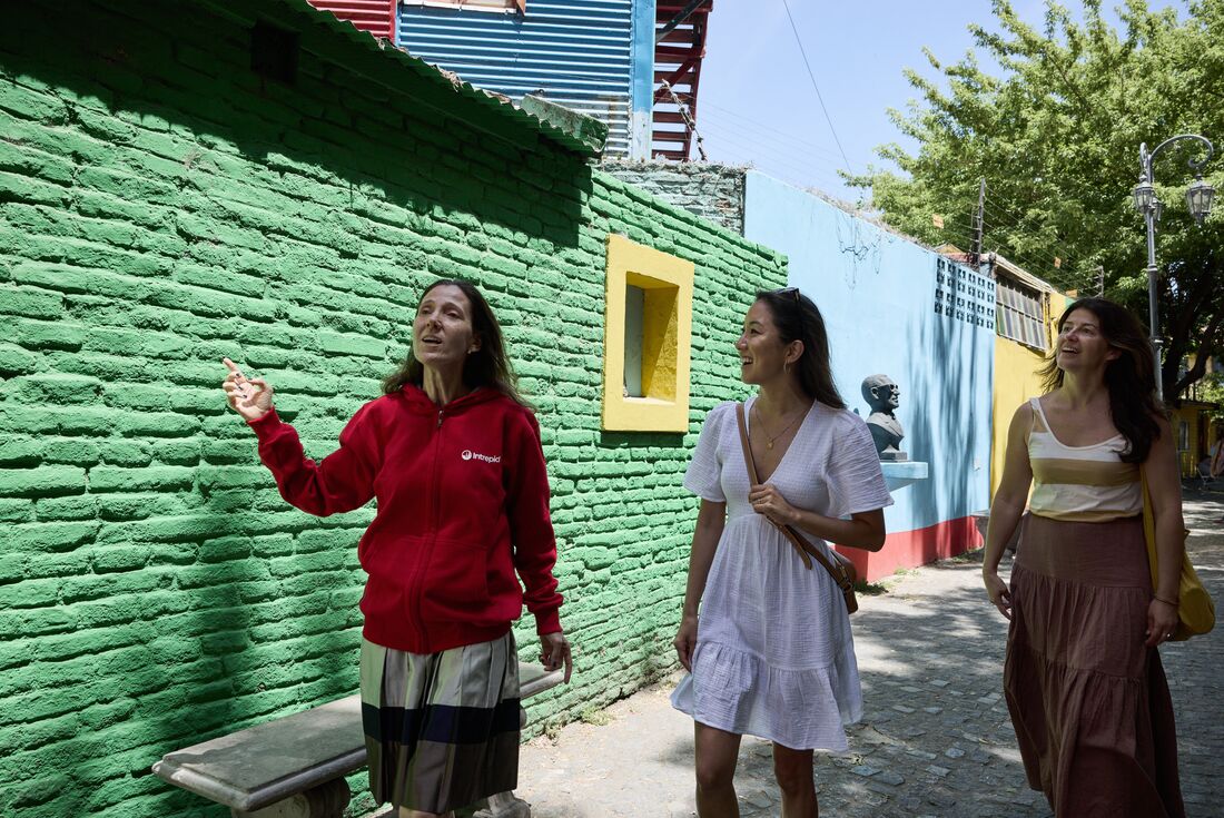Intrepid Leader takes Travellers exploring the colourful streets in Argentina