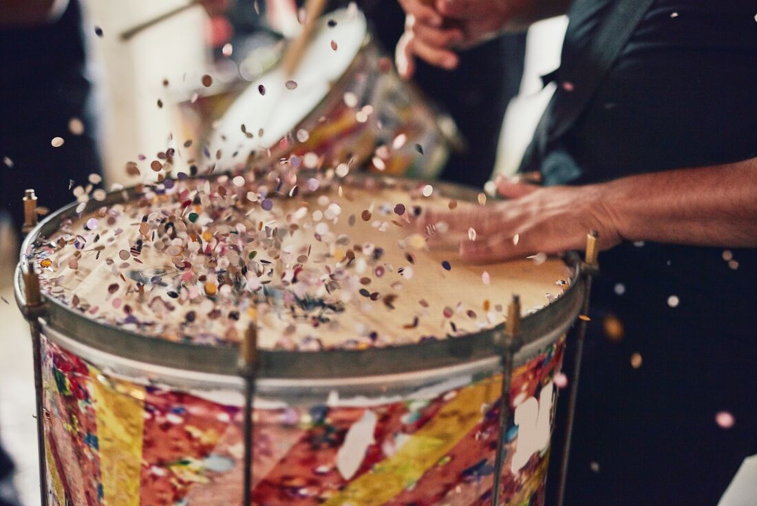 Festive drums at the carnival in Rio De Janeiro, Brazil