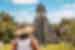 Intrepid traveller looks out at the looming Tikal Temple